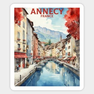 Annecy France Vintage Travel Poster Tourism Sticker